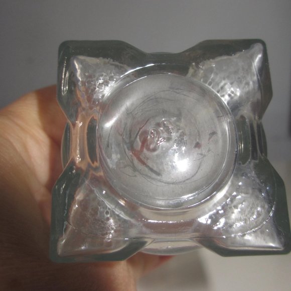 Vase Glass clear corner edge vintage - Picture 4 of 10